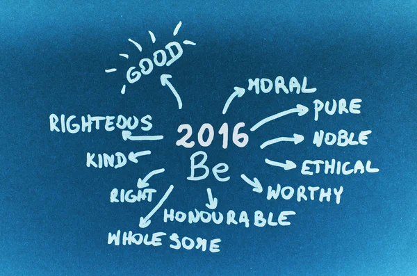 2016 hedeflere olmak - mavi karton üzerine yazılı. — Stok fotoğraf