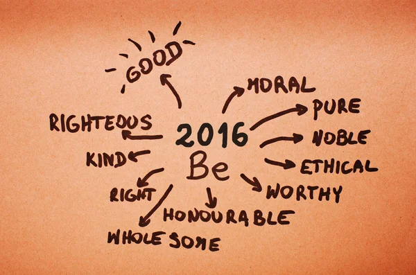 Goals on 2016 Be- written on orange cardboard. — Stock Photo, Image