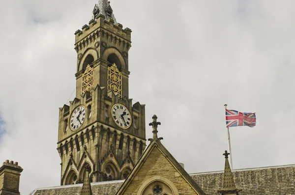 Yakın çekim Bradford Belediye Binası, West Yorkshire, İngiltere