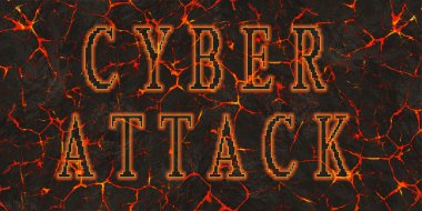 Kırmızı lav yazılı kelime siber saldırı.