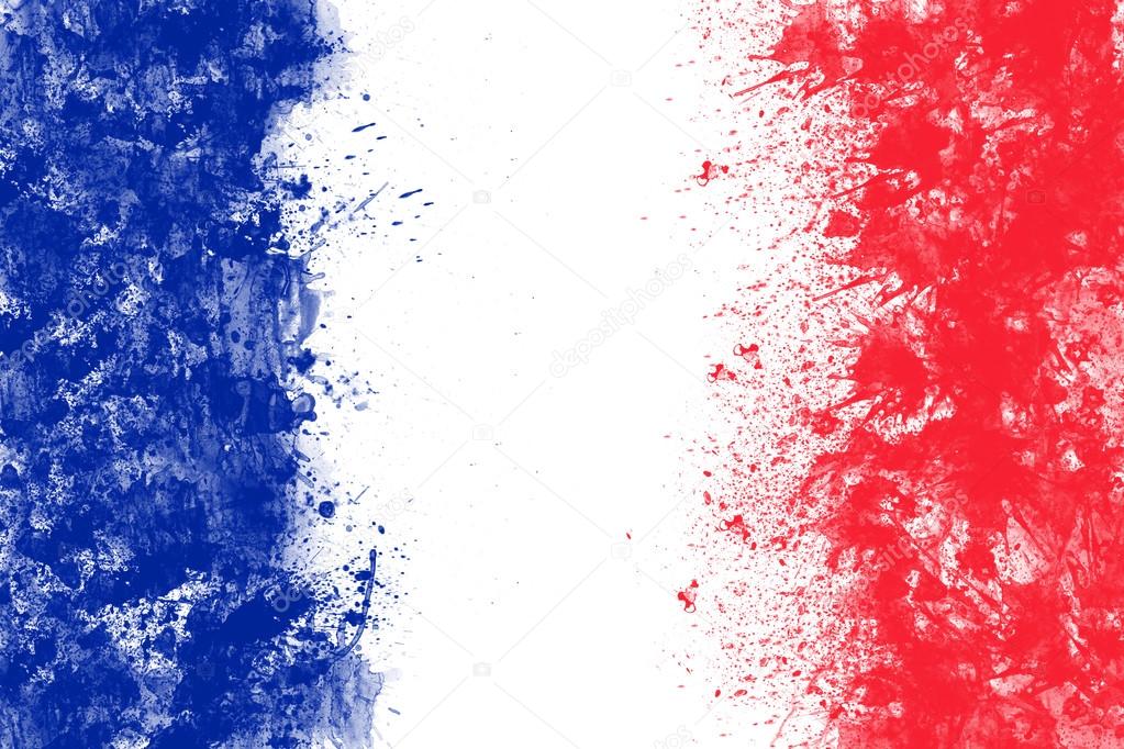 Drapeau Français Créé à Partir Déclaboussures Couleurs Bleu