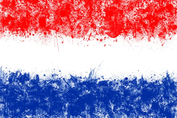 Flagge der Niederlande aus bunten Spritzern. Hollandflagge rot, — Stockfoto