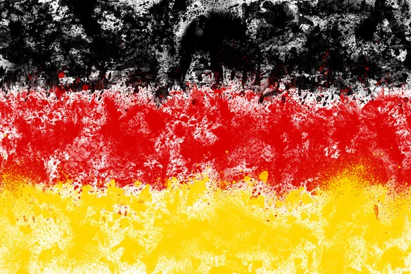 Flaga Niemiec utworzona z rozchlapać kolory czarny, czerwony, żółty. — Zdjęcie stockowe