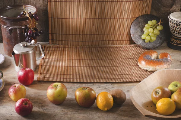 Fundo de café da manhã saudável com espaço de cópia. Conceito de dieta . — Fotografia de Stock