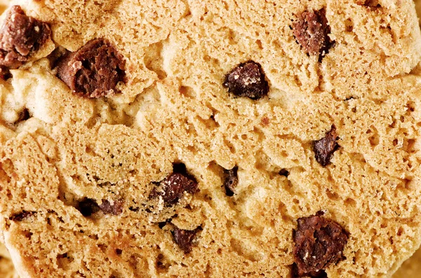 Chocolate chip cookie fondo, primer plano . — Foto de Stock