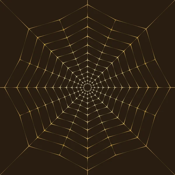 Bakgrund gyllene spiderweb — Stock vektor