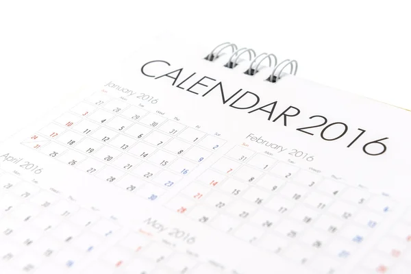 ホワイト ペーパー卓上スパイラル カレンダー 2016 — ストック写真
