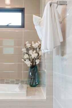 modern banyo askı havluya temiz beyaz