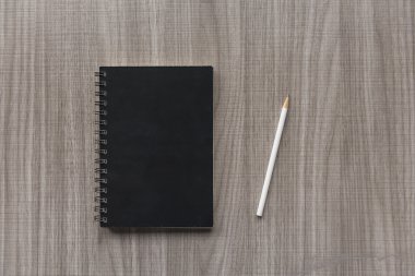 Beyaz kalem ve siyah defter 