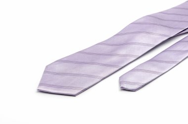 lüks çizgili kravat beyaz izole