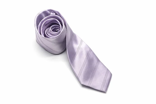 Luxury striped necktie isolate on white — Stock Photo, Image