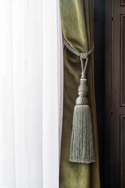 Luxury Curtain Tie Back Detail Interior Design Decoration Concept Stock Image