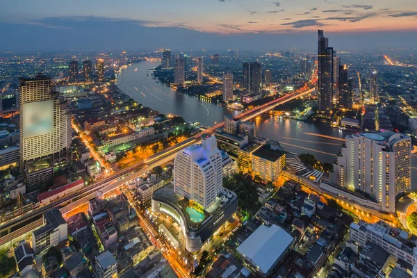 Bangkok cityscape from top view at night — Stock Photo, Image