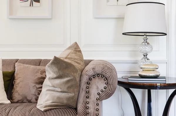 Brown sofa in luxury living room — Stock Photo, Image