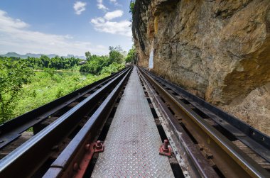 Demiryolu Köprüsü tham krasae Kanchanaburi Tayland at