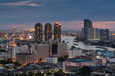 Bangkok cityscape, twilight saat
