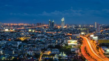 Bangkok hızlı yolu twilight saat