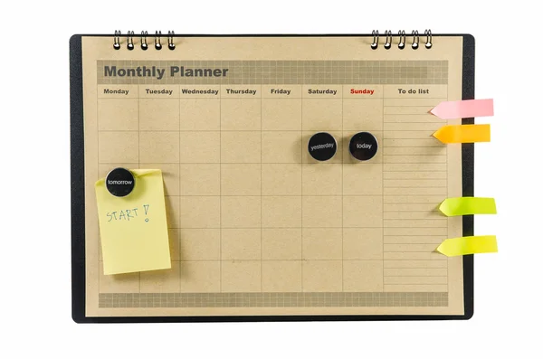 Brown Monthly planner isolated — Stock Photo, Image