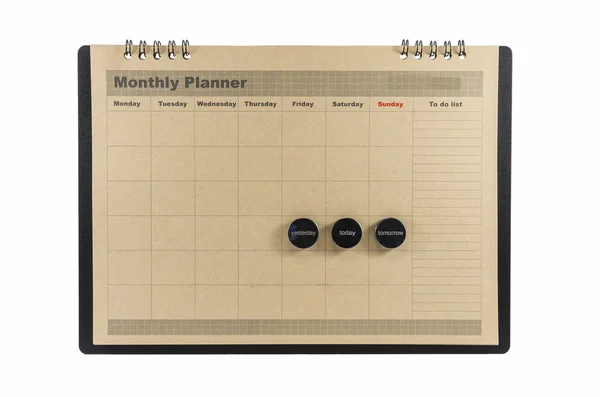 Brown Monthly planner isolated — Stock Photo, Image