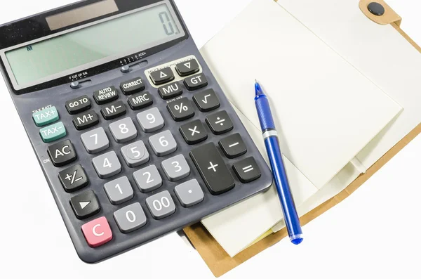 Book with a pen and a calculator — Stock Photo, Image