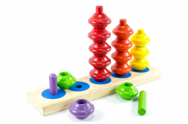 Jucărie din lemn colorată izolată — Fotografie, imagine de stoc