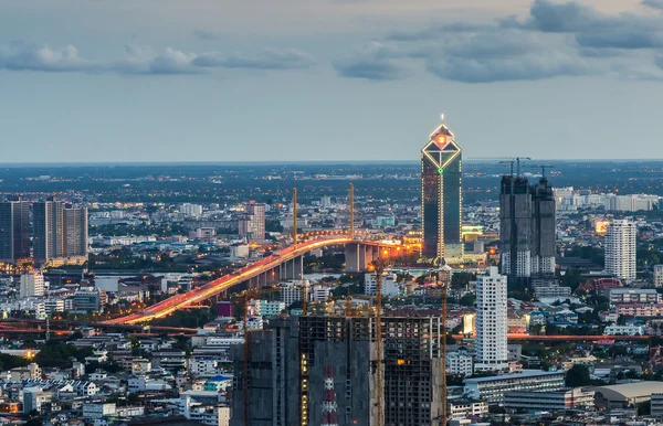 Bangkok cityscape with  Rama IX Bridge — Stock Photo, Image