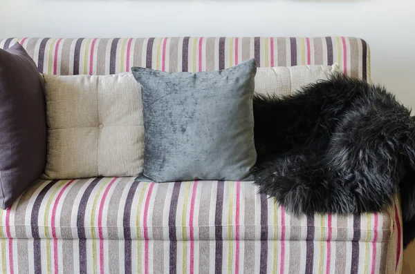 Colorful sofa with pillows in living room — Stock Photo, Image