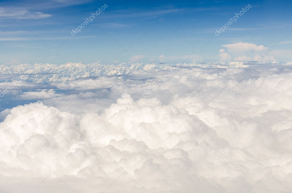 cloud and blue sky from aerial view