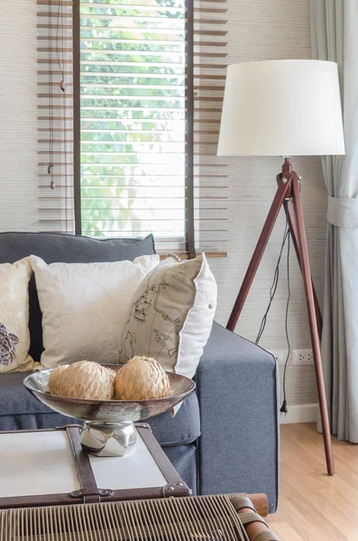 Living room with wooden table and sofa — Stock Photo, Image