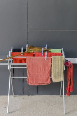 dirty rags hang on clothes line clipart