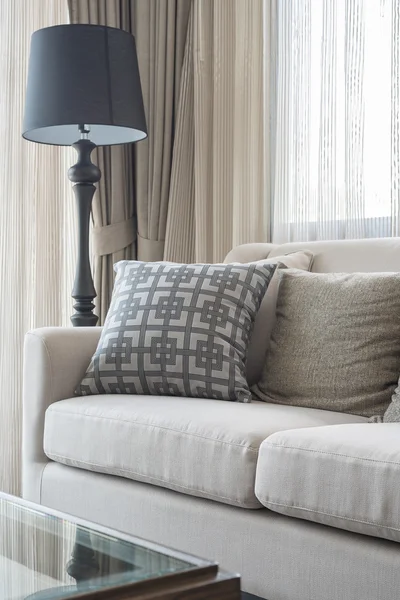 Classic sofa with pillows in living room — Stock Photo, Image