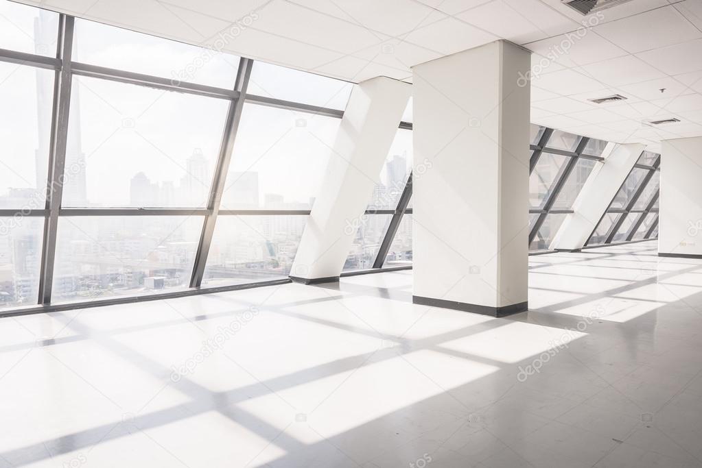 empty office space with large window