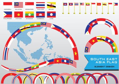 AEC ya da Asean ya da Güney Doğu Asya tasarım öğesi 