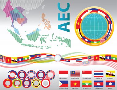 AEC ya da Asean ya da Güney Doğu Asya tasarım öğesi