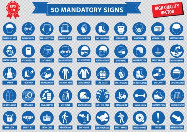 set of mandatory signs clipart