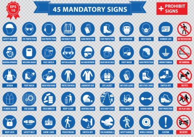 mandatory signs, construction health, safety sign used in industrial applications