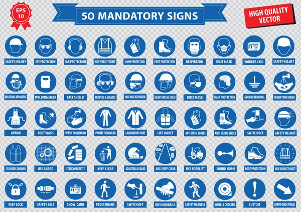 Set of mandatory signs — Stock Vector