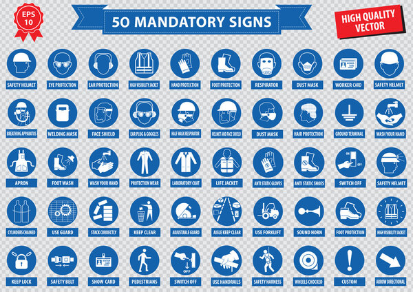set of mandatory signs