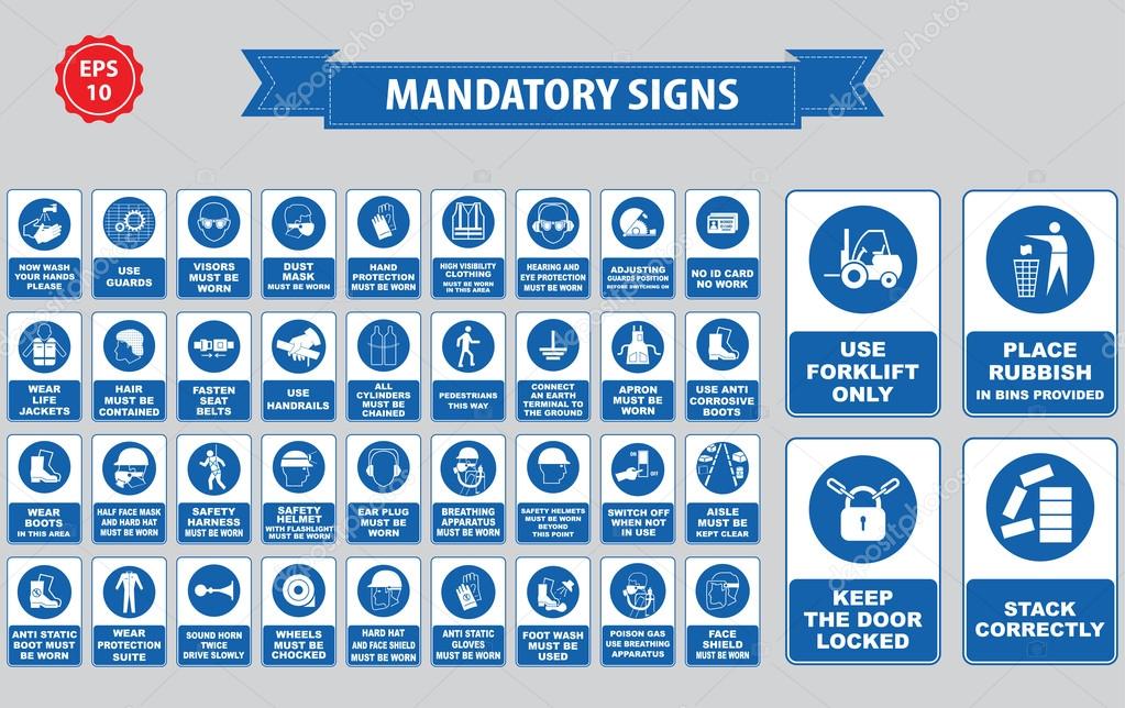 Mandatory Signs Collection Vector Image By Coolvectormaker Vector mandatory-signs-collection-vector-image-by-coolvectormaker-vector