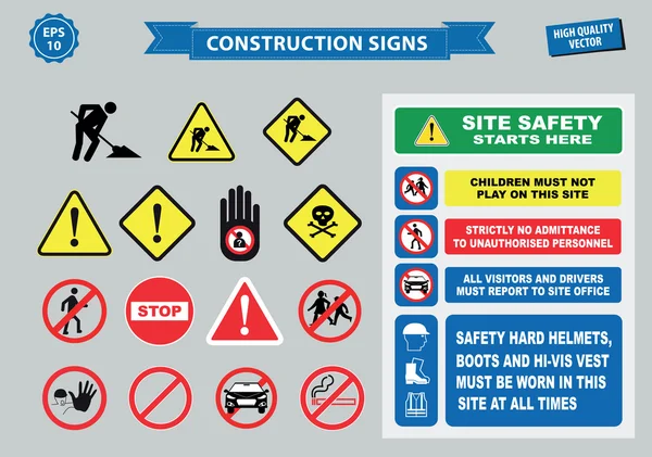 Set of Construction sign — Stock Vector