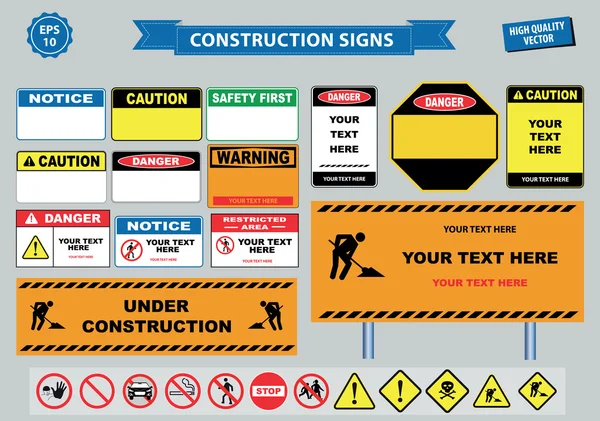 Set of Construction sign — Stock Vector