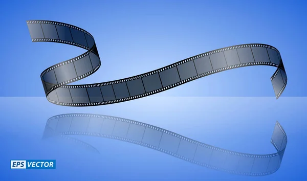 Conjunto Cinema Realista Clapper Board Isolado Filme Tira Cinema 35Mm —  Vetores de Stock