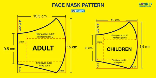 Set Face Mask Industrial Pattern Design Pattern Create Medical Mask — Stock Vector