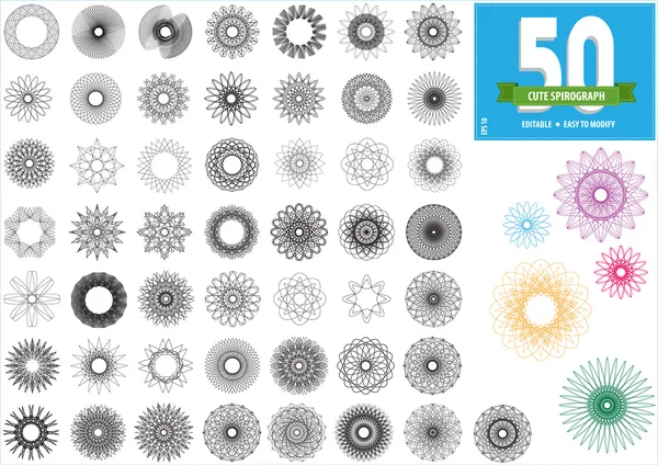 Spirografo o ornamento rotondo o cerchio geometrico isolato — Vettoriale Stock