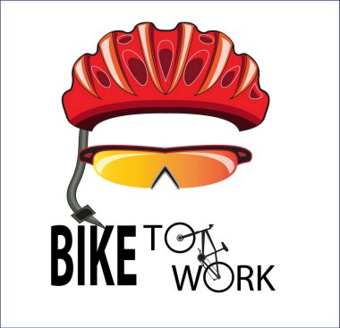 Bicycle helmet and sun glasses bike to work