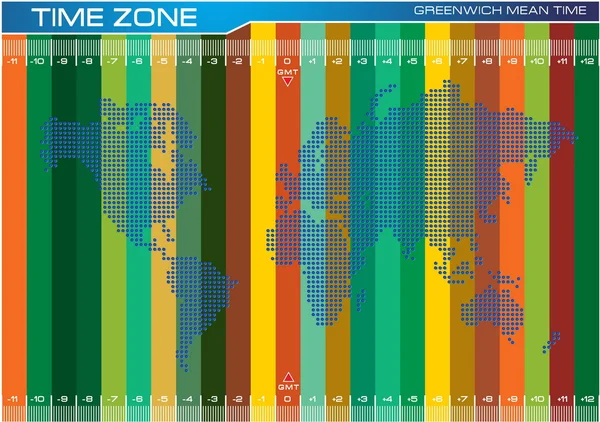 Cor ilustração pontilhada cheia do mapa do mundo — Vetor de Stock