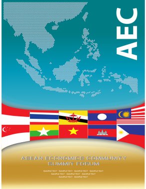 ASEAN harita bayrakları ile noktalı