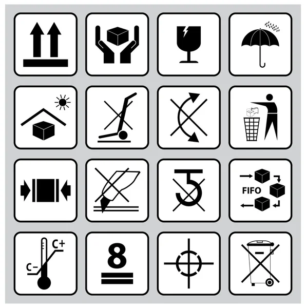 Ensemble de symboles d'emballage — Image vectorielle