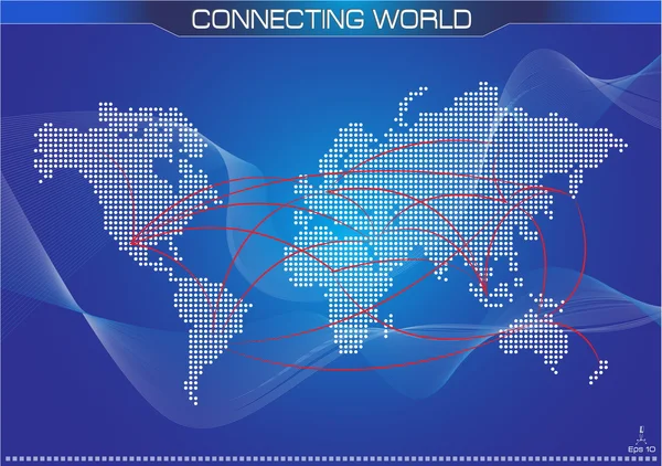 Communication world map illustration — Stock Vector