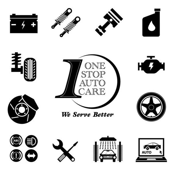 Autó szerviz karbantartás ikon készlet — Stock Vector